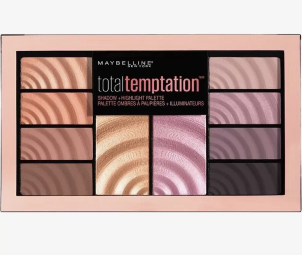 Maybelline Temptation Oogschaduw Palette - 12 Kleuren, 8 Oogschaduws & 2 Highlighters, Warm & Koel, Perfect voor Ultieme Looks