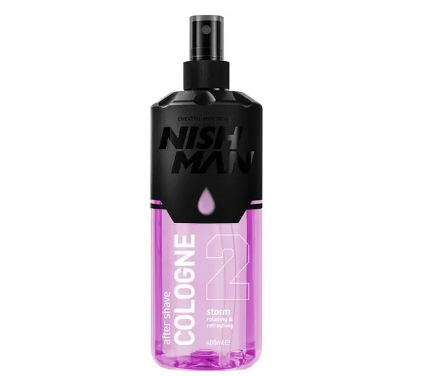 Nishman After Shave Cologne Storm 400ml – Kalmerende Aftershave met Lavendel, Bergamot, Sandelhout en Vanille voor een Frisse Huid na het Scheren