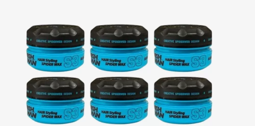 Nishman Hair Styling Spider Wax S3 – 6 Stück, starker Halt, flexibles Styling, für alle Haartypen, ideal für kreative Frisuren