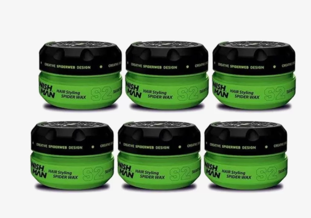 NISHMAN Hair Styling Spider Wax S2 – 6 Stück, starke Haltbarkeit, ideal für kreatives Hairstyling, professionelles Stylingprodukt