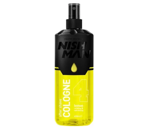 Nishman Traditional Lemon Eau de Cologne 400ml - Desinfecterend, 80% Alcohol, Frisse Citroengeur, Geschikt voor Gevoelige Huid, Handhygiëne