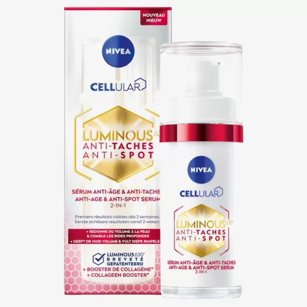 NIVEA Cellular LUMINOUS630 Anti Age Serum - Verstevigt Huid, Vermindert Pigmentvlekken & Rimpels - Voor Rijpere Huid - 30ml