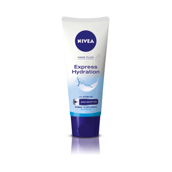 Nivea Handcreme Express Hydration 100 ml – Schnelle Feuchtigkeit, leichte Formel, für normale bis trockene Hände, dermatologisch getestet.