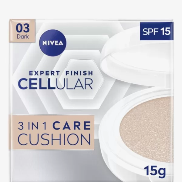 NIVEA Hyaluron Cellular Filler 3in1 Care Cushion Medium Dark SPF15 - 24h Hydratatie, Jeugdige Glans, Inclusief Cushionpad, Nr. 03