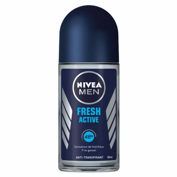 Nivea Men Deodorant Roller Fresh Active 50 ml, 6 Stk. - 48 Std. Schutz, oceaanextracten, zonder conserveringsmiddelen, dermatologisch getest