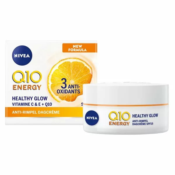 NIVEA Q10 Plus C Energy Dagcrème 25+ - 3x Verpakking, Vermindert Rimpels, Antioxidanten, Gladdere Huid, Energieke Hydratatie