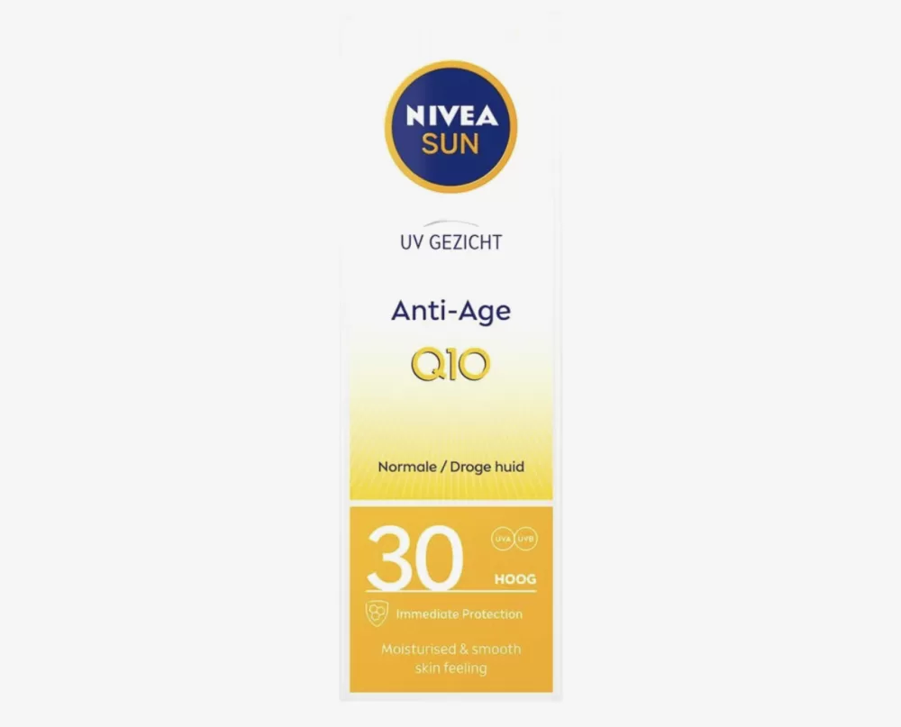 Nivea Sun Anti-Age Gezichtszonnebrand SPF 30, 50ml - UVA/UVB Bescherming, Hydraterend, Met Q10 tegen Rimpels & Pigmentvlekken, Dagelijks Gebruik