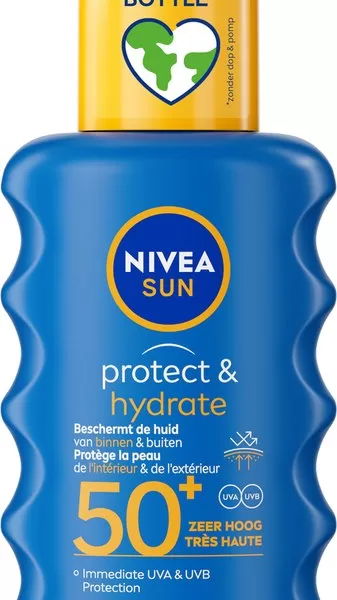 NIVEA SUN Protect & Hydrate Spray SPF 50 - Hydratatie 48 uur - Waterproof & Koraalvriendelijk - Met Vitamine E - 200ml