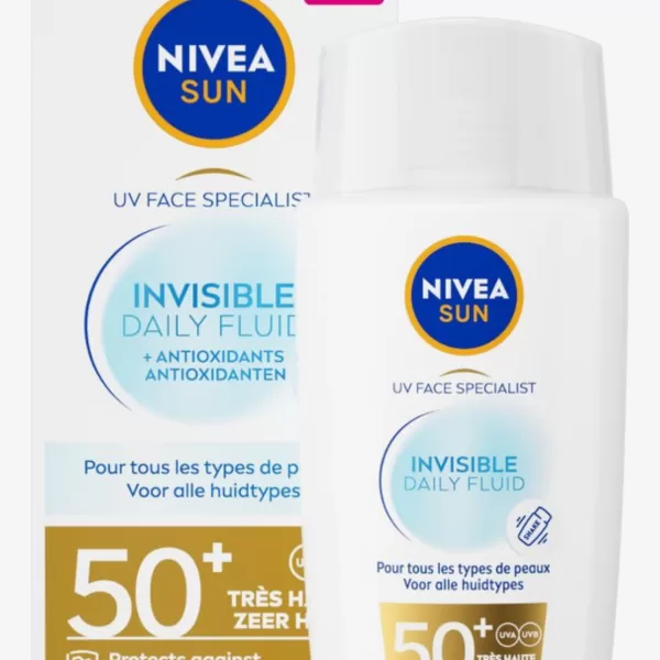 NIVEA SUN UV Face Invisible Daily Fluid SPF 50+ - Zonnebrandcrème voor Gezicht - Bescherming tegen UVA/UVB - 40ml