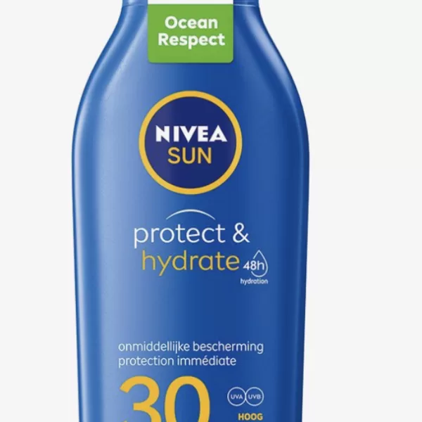 NIVEA SUN Zonnebrand Melk Protect & Hydrate SPF 30 - 200 ml | UVA/UVB Bescherming, Waterbestendig, Huidverzorgend, Coralvriendelijk