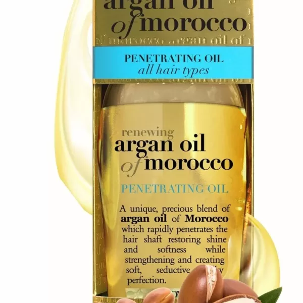 OGX Renewing Moroccan Argan Oil Haarolie 100 ml – Zijdezacht, Pluisvrij, Geschikt voor Alle Haartypes – Unisex Natuurlijke Haarverzorging