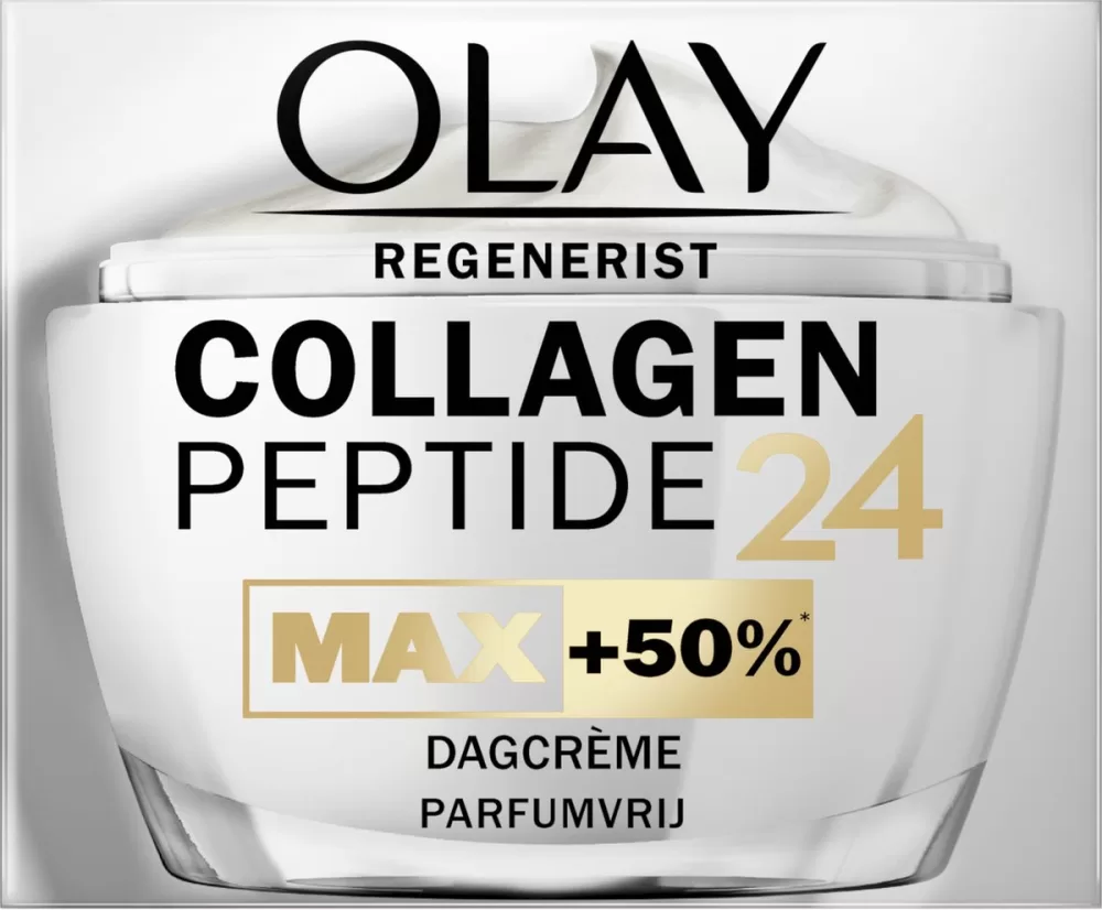 Olay Collagen Peptide 24 Max Dagcrème 50ml - Parfumvrij, Antirimpel, Voor Alle Huidtypen, Hydratatie en Verjonging