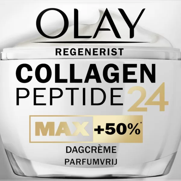 Olay Collagen Peptide 24 Max Dagcrème 50ml - Parfumvrij, Antirimpel, Voor Alle Huidtypen, Hydratatie en Verjonging