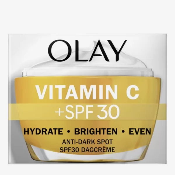 Olay Vitamine C Dagcrème SPF30 - 50 ml | Hydratatie, UVA/UVB Bescherming, Vermindert Pigmentvlekken, Stralende Huid, Niet-Vettig