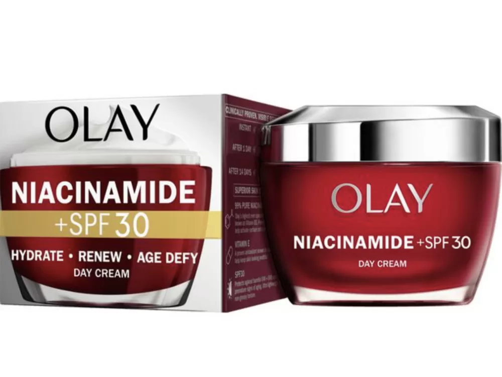 Olay Niacinamide Dagcrème SPF30 50 ML - 99% Pure Niacinamide & Vitamine E voor jongere huid, vermindert rimpels en fijne lijntjes