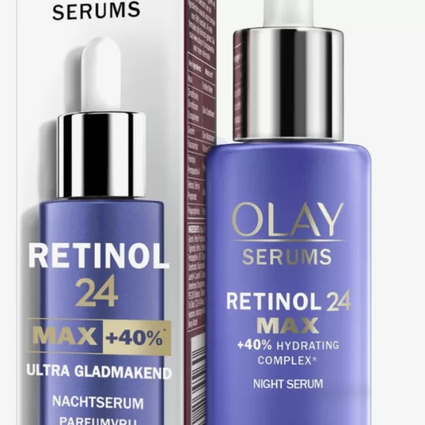 Olay Regenerist Retinol24 MAX Nachtserum 40ml - Ultra Gladmakend, Parfumvrij, Hydraterend, Anti-Aging, Voor Rijpere Huid, Vitamine B3