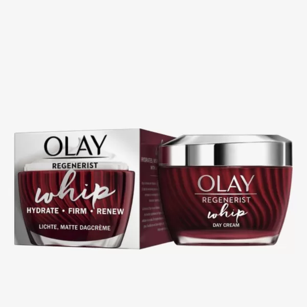 Olay Regenerist Whip 50ml - Lichte, Matte Dagcrème voor Gezicht met Vitamine B3 & Peptiden, 24u Hydratatie, Voor Vette/Combinatie Huid