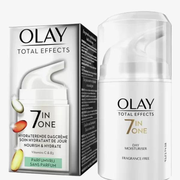 Olay Total Effects 7-in-1 Hydraterende Dagcrème 50 ml - Parfumvrij, Vitaminen B3, C, E - Geschikt voor alle huidtypen, 7 huidvoordelen