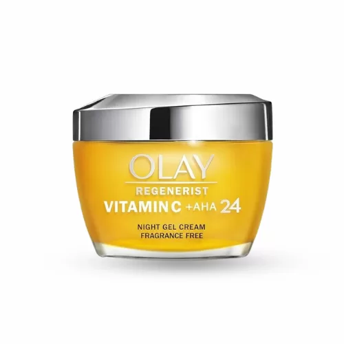 OLAY Vitamine C + AHA24 Nachtcrème - Stralende, gehydrateerde huid, 24u hydratatie, zijdezacht, voor een egale teint en textuur.