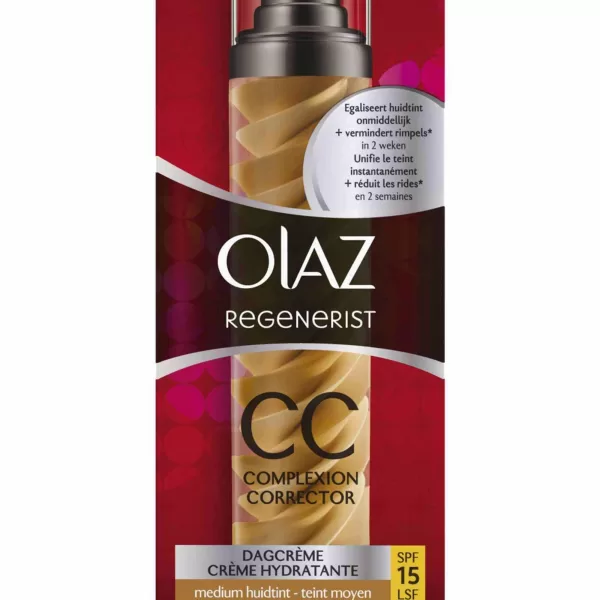 Olaz Regenerist CC Dagcreme SPF15 - Medium Huidtint, 50ml - Anti-veroudering, Perfecte Egale Huidtint, Rimpelvermindering