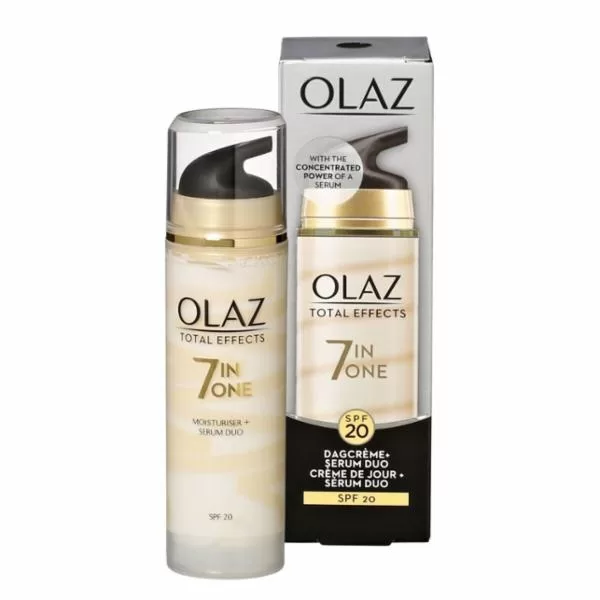 Olaz Total Effects 7-in-1 Dagcrème + Serum Duo SPF 20, 40 ml – Hydraterend, Anti-Aging, Niacinamide, UVA/UVB Bescherming