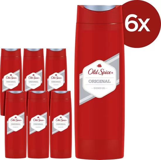 Old Spice Original Douchegel Voordeelverpakking 6x250ml - Klassieke Mannelijke Geur, Verfrissend en Reinigend, Perfect voor Echte Mannen!