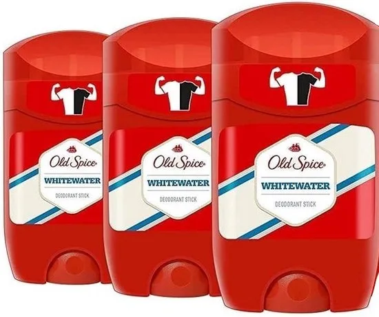 Old Spice Whitewater Deo Stick 3 x 50 ml | Frisse geur voor mannen | Geen witte strepen | Langdurige frisheid | Eenvoudig in gebruik