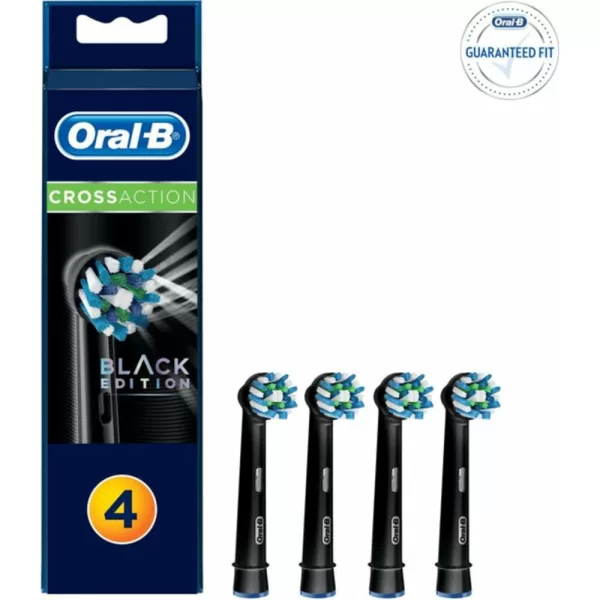 Oral-B CrossAction Opzetborstels Zwart - 12 stuks (3x4) voor Genius, Pro, Smart, Vitality | Optimaal voor tandplakverwijdering