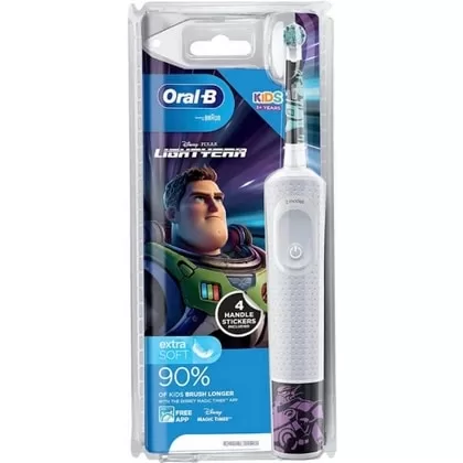 Oral-B Elektrische Tandenborstel Kids 3+ - Pixar Lightyear Vitality, Zachte Borstelharen, Timer, Effectieve Reiniging, Leuk Ontwerp