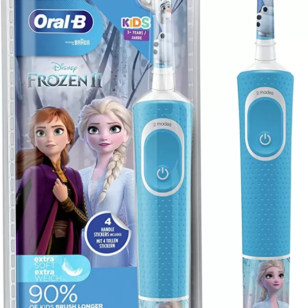 ORAL-B Elektrische Tandenborstel voor Kids – Frozen, Oplaadbaar, Oscillerende Actie, Extra Zachte Borstelharen, Disney MagicTimer App, 5 Dagen Batterijduur