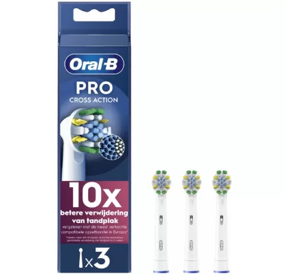 Oral-B FlossAction Opzetborstel 3 Stuks - MicroPulse Technologie, Verwijdert Tot 100% Meer Tandplak, Geschikt Voor Alle Handvatten Behalve iO & Pulsonic