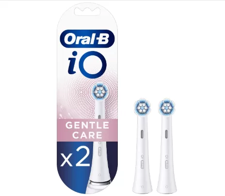 Oral-B iO Gentle Care Opzetborstels - 2 Stuks - Zachte Reiniging voor Gevoelige Tanden en Tandvlees - Perfecte Pasvorm voor iO Tandenborstel