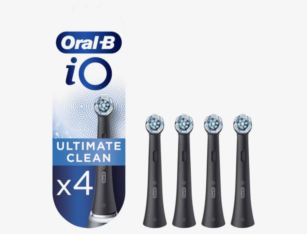 Oral-B IO Ultimate Clean Opzetborstels Zwart - 4 Stuks - Voor 100% Tandplakverwijdering - Perfecte Pasvorm voor iO Tandenborstels