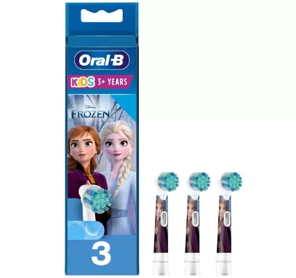 Oral-B Kids Opzetborstels Disney Frozen 2 - 3 Stuks, Zachte Borstelharen, Geschikt voor Kinderen vanaf 3 Jaar, Unieke Ronde Kop