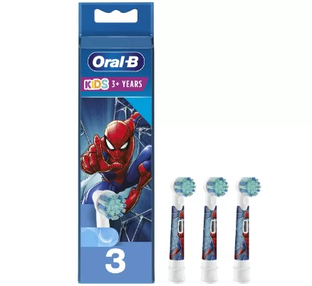 Oral-B Kids Spiderman Elektrische Opzetborstels - 3 Stuks - Extra Zacht voor Gevoelig Tandvlees - Ideaal voor Kinderen