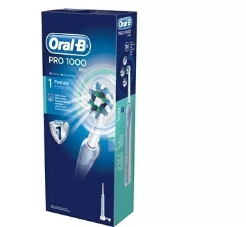 Oral-B Pro1000 Elektrische Tandenborstel met 3D Reiniging, Druksensor, 2 Min. Timer, 8800 Bewegingen/min, Oplaadbaar, Reis Etui