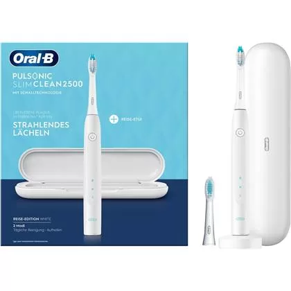 Oral-B Pulsonic Slim Clean 2500 – Sonic Zahnbürste mit Reiseetui, 2 Reinigungsprogramme, 39.000 Bürstenbewegungen, 2 Wochen Akkulaufzeit