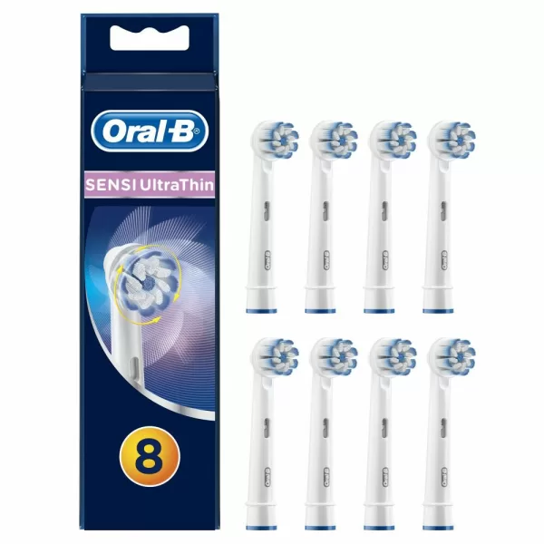 Oral-B Sensi UltraThin Opzetborstels 8 Stuks - Zachte Borstelharen voor Gevoelig Tandvlees, Compatibel met Genius, Pro, Smart en Vitality