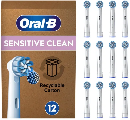 Oral-B Sensitive Clean Pro Opzetborstels - 12 Stuks voor Volwassenen - Zachte Reiniging voor Gevoelige Tanden - Hoogwaardige Kwaliteit