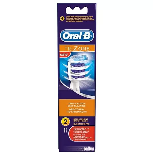 Oral-B TriZone Opzetborstels 2 Stuks - Voor Grondige Reiniging Tanden & Tandvlees - Geschikt voor Diverse Oral-B Elektrische Tandenborstels