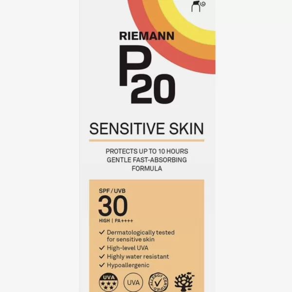 P20 Sensitive Skin Zonnebrand SPF 30 - 200 ml - Dermatologisch Getest, Ongeparfumeerd, Vegan, Tot 10 Uur Zonbescherming, AllergyCertified