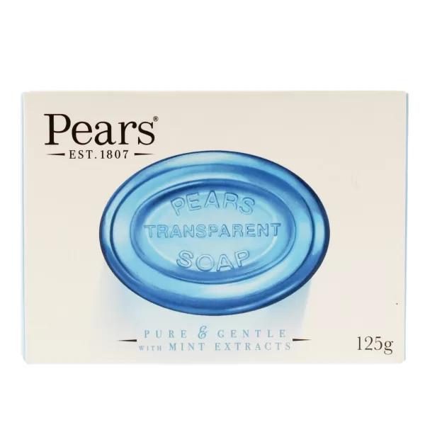 Pears Germ Shield Soap with Mint Extract - 125g, 6 Pack - Gentle Cleansing with Spearmint & Menthol for Soft, Healthy Skin