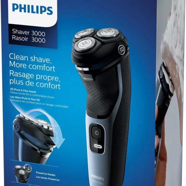 Philips 3000 Series Wet & Dry Elektrisch Scheerapparaat mit 5D Pivot & Flex-Scheerhoofden und PowerCut-Messysteem für een gladde scheerbeurt