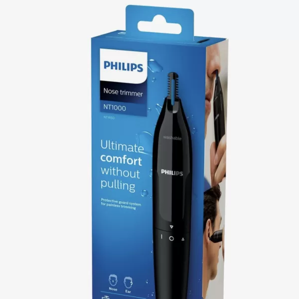 Philips NT1000 Neushaartrimmer & Oortrimmer - Precisietrimmer met PrecisionTrim-technologie, Waterbestendig, Ergonomisch Ontwerp, Zwart