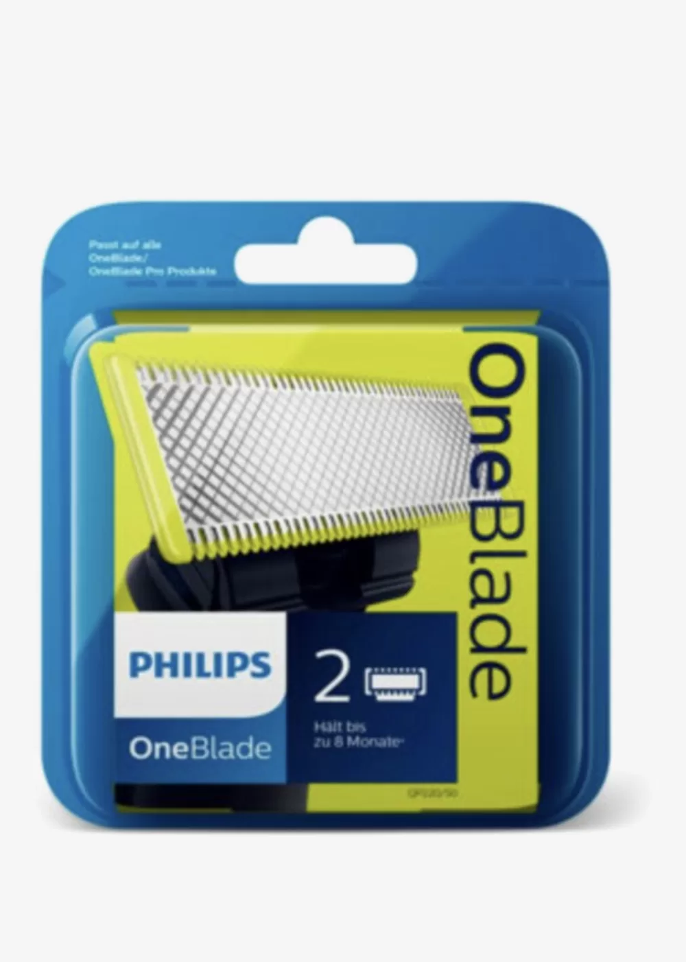 Philips OneBlade QP220/50 Vervangmesjes - 2 Stuks - Originele Blades voor Trimmen, Scheren en Stylen - Duurzaam en Comfortabel