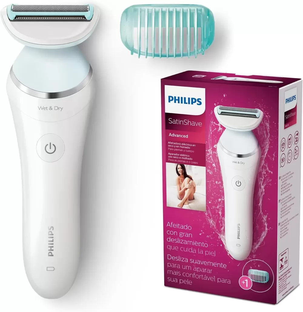 Philips SatinShave Advanced Epilator – Wet & Dry, Bewegliches Scherblatt, Hautfreundliche Trimmer, Ergonomisches Design, Zubehör Inbegriffen