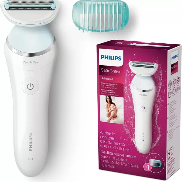 Philips SatinShave Advanced Epilator – Wet & Dry, Bewegliches Scherblatt, Hautfreundliche Trimmer, Ergonomisches Design, Zubehör Inbegriffen