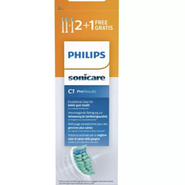 Philips Sonicare C1 ProResults Opzetborstels HX6014/07 - 3-pack voor optimale mondverzorging, geschikt voor diverse Sonicare modellen