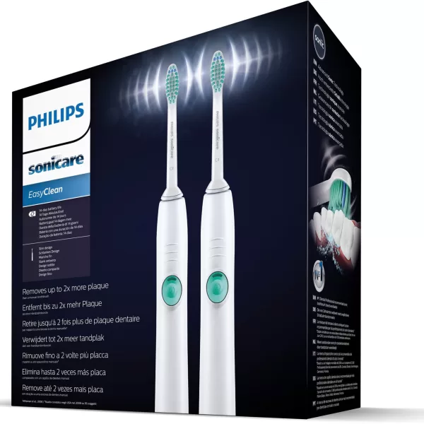 Philips Sonicare EasyClean HX6512/02 Elektrische Tandenborstel - Ultrasone Poetsysteem met Timer en 2x Betere Plakverwijdering