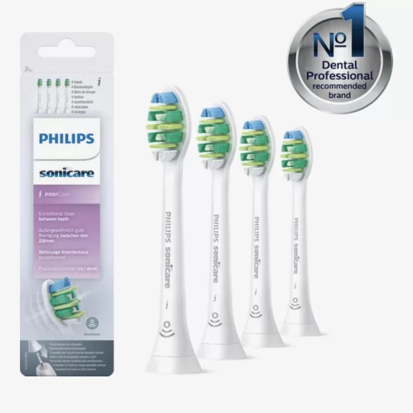 Philips Sonicare InterCare Opzetborstels HX9004/10 - 4 stuks - Verwijdert tot 7x meer tandplak - Gezond tandvlees in 2 weken - Kliksysteem